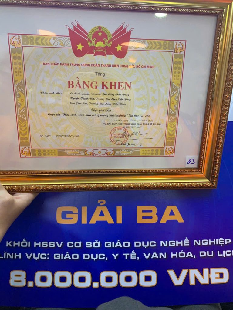 Niềm vui nhân đôi cho CĐ Viễn Đông tại Ngày hội Khởi nghiệp Quốc gia của HSSV lần thứ VII